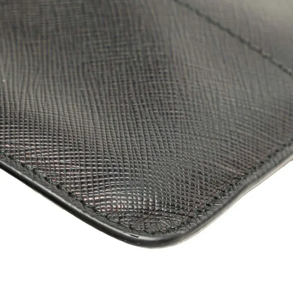 PRADA Black Leather Saffiano Shoulder Bag